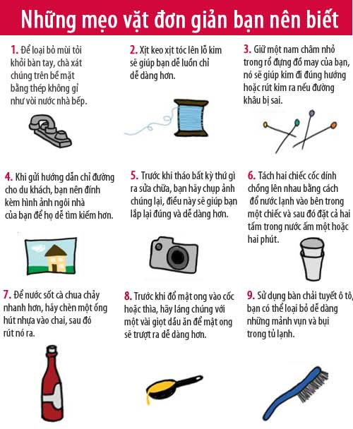 Những mẹo vặt gia dụng hữu ích